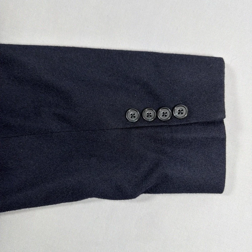 Oscar De La Renta Mens Wool Cashmere Blazer Sports Coat Jacket Dark Blue 42R